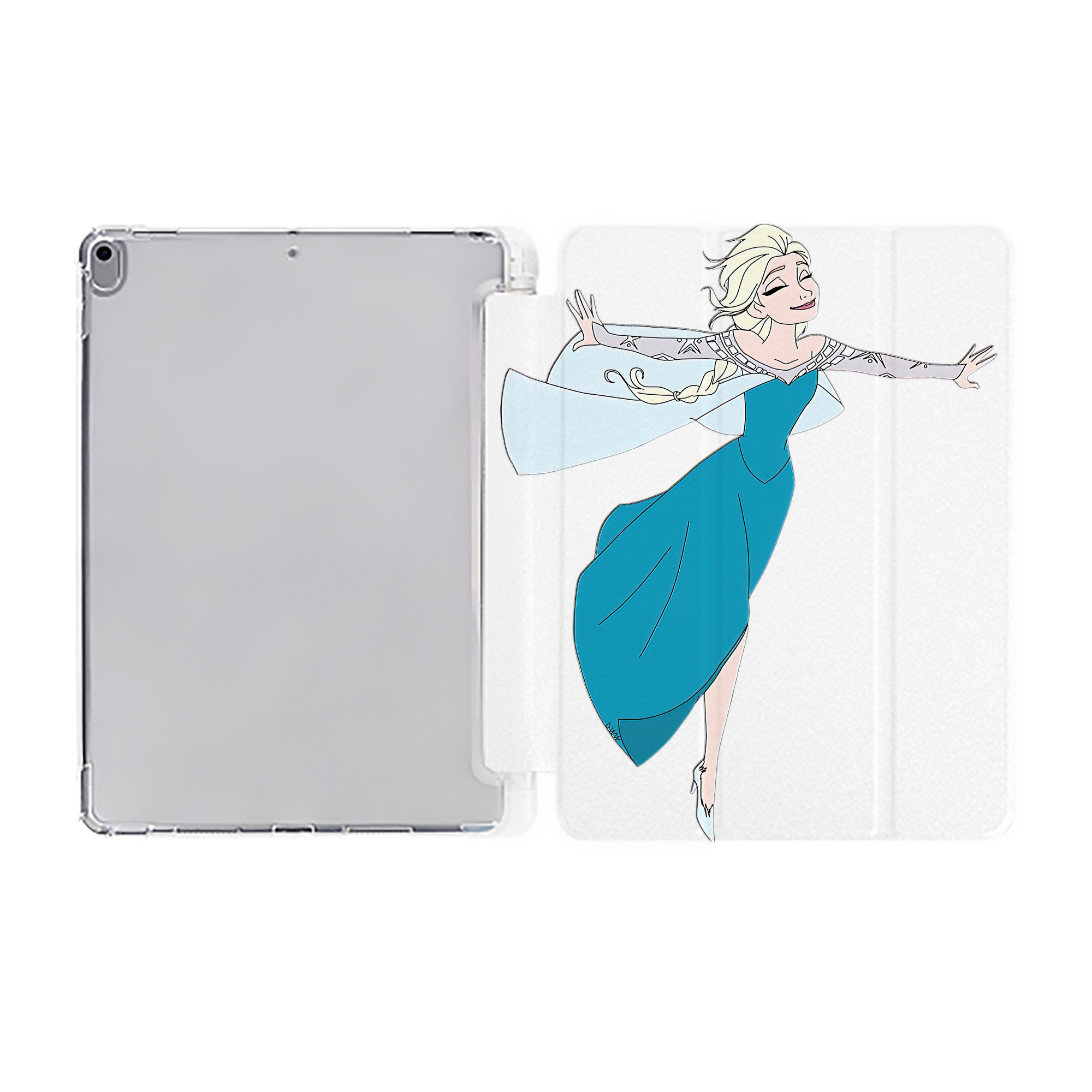 （画像用） アナと雪の女王 アンナ エルサ Frozen Anna Elsa IPad ケース ペン収納付き 三つ折りスタンド PUレザー×シリコン 対応機種9.5/10.5/10.9インチ